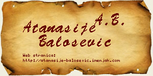 Atanasije Balošević vizit kartica